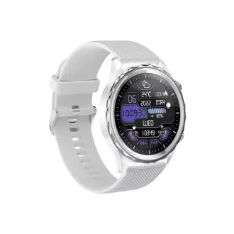 CARNEO Queen HR /44mm/Silber/Sportband/Weiß CARNEO Queen HR /44mm/Silber/Sportband/Weiß