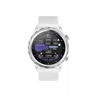 CARNEO Queen HR /44mm/Silber/Sportband/Weiß CARNEO Queen HR /44mm/Silber/Sportband/Weiß