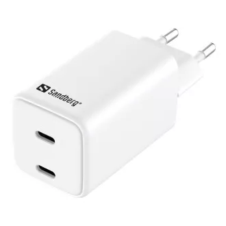Sandberg AC-Ladegerät Dual USB-C PD65W EU Sandberg AC-Ladegerät Dual USB-C PD65W EU
