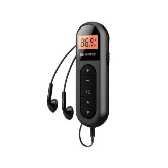 Sandberg Pocket FM Radio Recharge, wiederaufladbare Batterie, Display, schwarz
