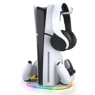 iPega P5S045 Vertikale Ladestation mit RGB für PS5/PS5 Slim Weiß