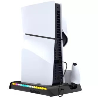 iPega P5S006 Multifunktionaler wiederaufladbarer RGB-Ständer mit Kühlung für PS5 Slim Schwarz iPega P5S006 Multifunktionaler wiederaufladbarer RGB-Ständer mit Kühlung für PS5 Slim Schwarz