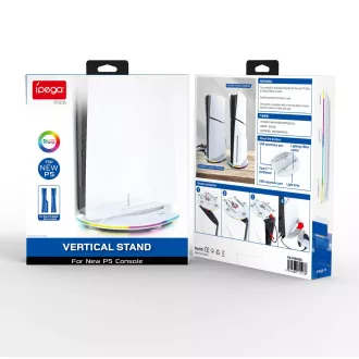 iPega P5S035SA Vertikaler Ständer (2xUSB-A) mit RGB für PS5 Slim/PS5 Pro Weiß iPega P5S035SA Vertikaler Ständer (2xUSB-A) mit RGB für PS5 Slim/PS5 Pro Weiß