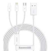 Baseus CAMLTYS-02 Superior Schnelllade-Datenkabel 3in1 USB-C, Lightning, MicroUSB 1.5m Weiß