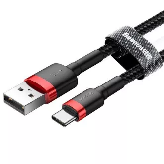 Baseus CATKLF-B91 Cafule Kabel USB-C 3A 1m Rot/Schwarz Baseus CATKLF-B91 Cafule Kabel USB-C 3A 1m Rot/Schwarz