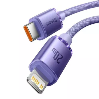 Baseus CAJY000205 Crystal Shine Series Datenkabel USB-C - Lightning 20W 1.2m Lila Baseus CAJY000205 Crystal Shine Series Datenkabel USB-C - Lightning 20W 1.2m Lila