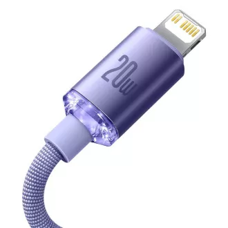 Baseus CAJY000205 Crystal Shine Series Datenkabel USB-C - Lightning 20W 1.2m Lila Baseus CAJY000205 Crystal Shine Series Datenkabel USB-C - Lightning 20W 1.2m Lila