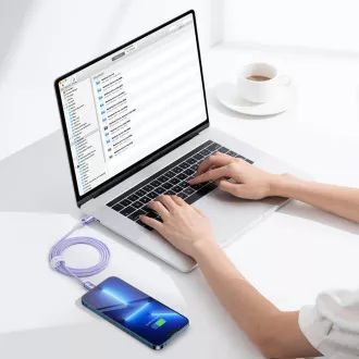 Baseus CAJY000205 Crystal Shine Series Datenkabel USB-C - Lightning 20W 1.2m Lila Baseus CAJY000205 Crystal Shine Series Datenkabel USB-C - Lightning 20W 1.2m Lila