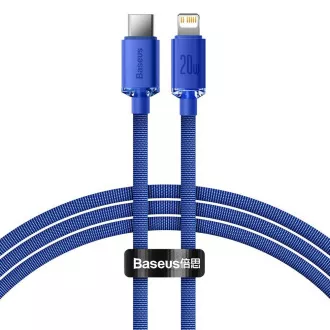 Baseus CAJY000203 Crystal Shine Series Datenkabel USB-C - Lightning 20W 1.2m Blau Baseus CAJY000203 Crystal Shine Series Datenkabel USB-C - Lightning 20W 1.2m Blau