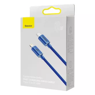 Baseus CAJY000203 Crystal Shine Series Datenkabel USB-C - Lightning 20W 1.2m Blau Baseus CAJY000203 Crystal Shine Series Datenkabel USB-C - Lightning 20W 1.2m Blau