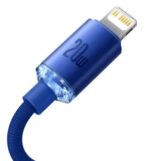 Baseus CAJY000203 Crystal Shine Series Datenkabel USB-C - Lightning 20W 1.2m Blau Baseus CAJY000203 Crystal Shine Series Datenkabel USB-C - Lightning 20W 1.2m Blau