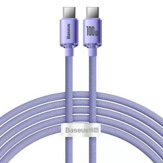 Baseus CAJY000705 Crystal Shine Series Datenkabel USB-C - USB-C 100W 2m Lila Baseus CAJY000705 Crystal Shine Series Datenkabel USB-C - USB-C 100W 2m Lila