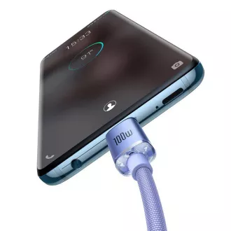 Baseus CAJY000705 Crystal Shine Series Datenkabel USB-C - USB-C 100W 2m Lila Baseus CAJY000705 Crystal Shine Series Datenkabel USB-C - USB-C 100W 2m Lila