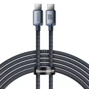 Baseus CAJY000701 Crystal Shine Series Datenkabel USB-C - USB-C 100W 2m Schwarz