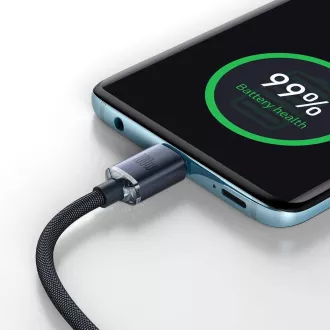 Baseus CAJY000701 Crystal Shine Series Datenkabel USB-C - USB-C 100W 2m Schwarz