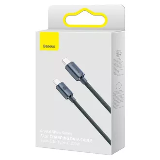 Baseus CAJY000701 Crystal Shine Series Datenkabel USB-C - USB-C 100W 2m Schwarz