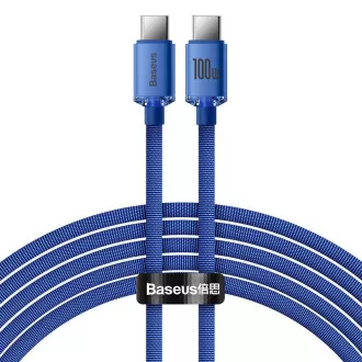 Baseus CAJY000703 Crystal Shine Series Datenkabel USB-C - USB-C 100W 2m Blau Baseus CAJY000703 Crystal Shine Series Datenkabel USB-C - USB-C 100W 2m Blau
