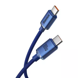 Baseus CAJY000703 Crystal Shine Series Datenkabel USB-C - USB-C 100W 2m Blau Baseus CAJY000703 Crystal Shine Series Datenkabel USB-C - USB-C 100W 2m Blau