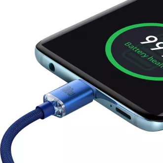 Baseus CAJY000703 Crystal Shine Series Datenkabel USB-C - USB-C 100W 2m Blau Baseus CAJY000703 Crystal Shine Series Datenkabel USB-C - USB-C 100W 2m Blau