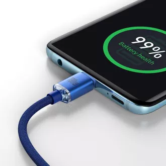 Baseus CAJY000703 Crystal Shine Series Datenkabel USB-C - USB-C 100W 2m Blau Baseus CAJY000703 Crystal Shine Series Datenkabel USB-C - USB-C 100W 2m Blau