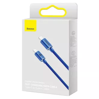 Baseus CAJY000703 Crystal Shine Series Datenkabel USB-C - USB-C 100W 2m Blau Baseus CAJY000703 Crystal Shine Series Datenkabel USB-C - USB-C 100W 2m Blau