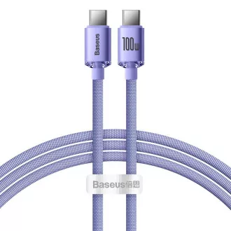 Baseus CAJY000605 Crystal Shine Series Datenkabel USB-C - USB-C 100W 1.2m Lila Baseus CAJY000605 Crystal Shine Series Datenkabel USB-C - USB-C 100W 1.2m Lila