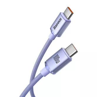 Baseus CAJY000605 Crystal Shine Series Datenkabel USB-C - USB-C 100W 1.2m Lila Baseus CAJY000605 Crystal Shine Series Datenkabel USB-C - USB-C 100W 1.2m Lila
