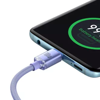 Baseus CAJY000605 Crystal Shine Series Datenkabel USB-C - USB-C 100W 1.2m Lila Baseus CAJY000605 Crystal Shine Series Datenkabel USB-C - USB-C 100W 1.2m Lila