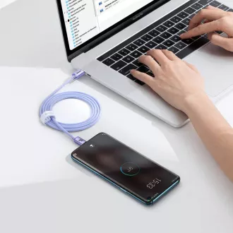 Baseus CAJY000605 Crystal Shine Series Datenkabel USB-C - USB-C 100W 1.2m Lila Baseus CAJY000605 Crystal Shine Series Datenkabel USB-C - USB-C 100W 1.2m Lila