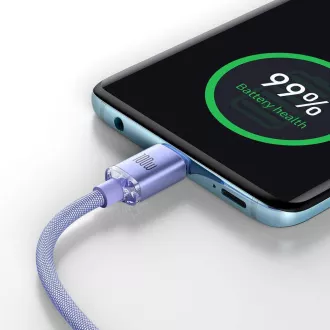 Baseus CAJY000605 Crystal Shine Series Datenkabel USB-C - USB-C 100W 1.2m Lila Baseus CAJY000605 Crystal Shine Series Datenkabel USB-C - USB-C 100W 1.2m Lila