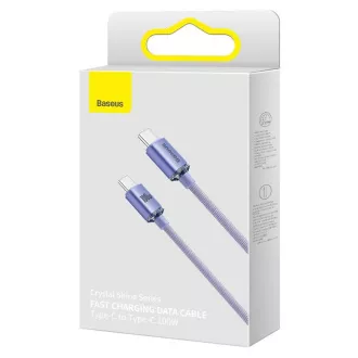 Baseus CAJY000605 Crystal Shine Series Datenkabel USB-C - USB-C 100W 1.2m Lila Baseus CAJY000605 Crystal Shine Series Datenkabel USB-C - USB-C 100W 1.2m Lila