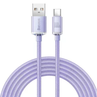 Baseus CAJY000505 Crystal Shine Series Datenkabel USB - USB-C 100W 2m Lila Baseus CAJY000505 Crystal Shine Series Datenkabel USB - USB-C 100W 2m Lila