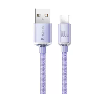 Baseus CAJY000505 Crystal Shine Series Datenkabel USB - USB-C 100W 2m Lila Baseus CAJY000505 Crystal Shine Series Datenkabel USB - USB-C 100W 2m Lila