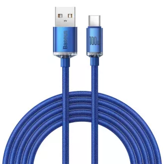 Baseus CAJY000503 Crystal Shine Series Datenkabel USB - USB-C 100W 2m Blau