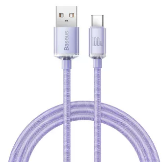 Baseus CAJY000405 Crystal Shine Series Datenkabel USB - USB-C 100W 1.2m Lila Baseus CAJY000405 Crystal Shine Series Datenkabel USB - USB-C 100W 1.2m Lila