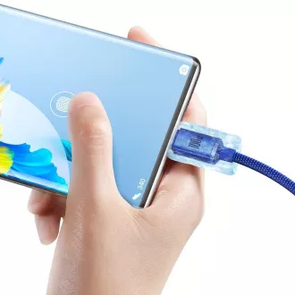 Baseus CAJY000403 Crystal Shine Series Datenkabel USB - USB-C 100W 1.2m Blau Baseus CAJY000403 Crystal Shine Series Datenkabel USB - USB-C 100W 1.2m Blau
