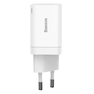 Baseus CCSUPP-E02 Super Si Schnellladegerät USB USB-C 30W Weiß Baseus CCSUPP-E02 Super Si Schnellladegerät USB USB-C 30W Weiß