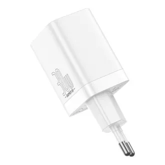 Baseus CCSUPP-E02 Super Si Schnellladegerät USB USB-C 30W Weiß Baseus CCSUPP-E02 Super Si Schnellladegerät USB USB-C 30W Weiß