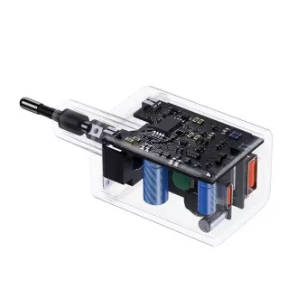 Baseus CCSUPP-E02 Super Si Schnellladegerät USB USB-C 30W Weiß Baseus CCSUPP-E02 Super Si Schnellladegerät USB USB-C 30W Weiß