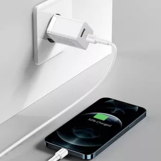 Baseus CCSUPP-E02 Super Si Schnellladegerät USB USB-C 30W Weiß Baseus CCSUPP-E02 Super Si Schnellladegerät USB USB-C 30W Weiß