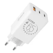 PAKET:ME GaN Reise-Ladegerät USB-A   2xUSB-C 65W Weiß