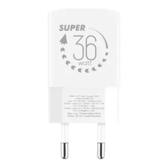 PAKET:ME GaN Reise-Ladegerät USB-A   USB-C 36W Weiß