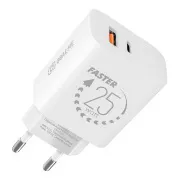 PAKET:ME Reise-Ladegerät USB-A   USB-C 25W Weiß
