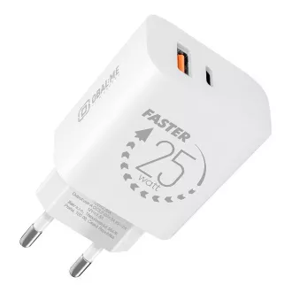 PAKET:ME Reise-Ladegerät USB-A USB-C 25W Weiß PAKET:ME Reise-Ladegerät USB-A USB-C 25W Weiß