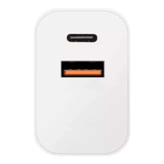 PAKET:ME Reise-Ladegerät USB-A   USB-C 20W   2x Kabel 1m Weiß