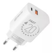 PAKET:ME Reise-Ladegerät USB-A   USB-C 20W Weiß