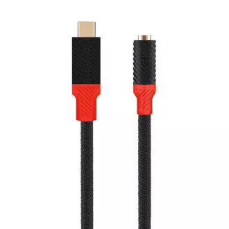 Taktischer Pin4Fun Adapter USB-C/Klinke 3,5mm 0,1m Schwarz/Rot