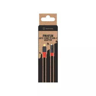 Taktischer Pin4Fun Adapter USB-C/Klinke 3,5mm 0,1m Schwarz/Rot