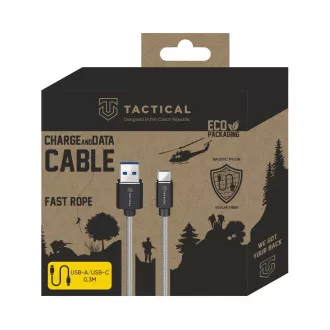 Taktisches Schnellseil Aramidkabel USB-A/USB-C 0,3m Grau Taktisches Schnellseil Aramidkabel USB-A/USB-C 0,3m Grau