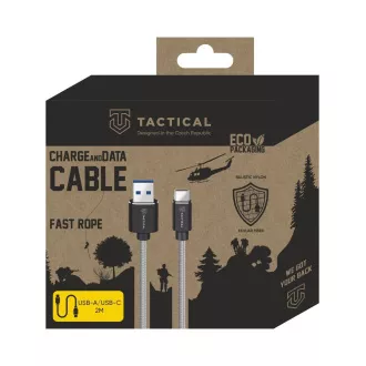 Taktisches Schnellseil Aramidkabel USB-A/USB-C 2m Grau Taktisches Schnellseil Aramidkabel USB-A/USB-C 2m Grau